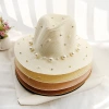 Wide-brimmed top hat, pearl sun hat, summer hat for women, Korean version, vacation and outing, beach hat, sun protection and shade hat Specification image